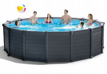 ערכת יצרן בריכת INTEX עמודים עגולה בציפוי לוחות פלסטיק, קוטר 478 עומק 124 סדרת GRAPHITE GRAY PANEL דגם 26384 ערכת יצרן בריכת INTEX עמודים עגולה בציפוי לוחות פלסטיק, קוטר 478 עומק 124 סדרת GRAPHITE GRAY PANEL דגם 26384