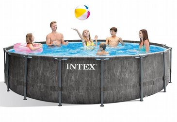 בריכת INTEX עמודים עגולה קוטר 457 עומק 122 סדרת GREYWOOD PRISM FRAME דגם 26742-1 בריכת INTEX עמודים עגולה קוטר 457 עומק 122 סדרת GREYWOOD PRISM FRAME דגם 26742-1