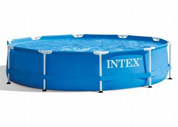 בריכת INTEX עמודים עגולה קוטר 305 עומק 76 סדרת METAL FRAME דגם 28200 בריכת INTEX עמודים עגולה קוטר 305 עומק 76 סדרת METAL FRAME דגם 28200