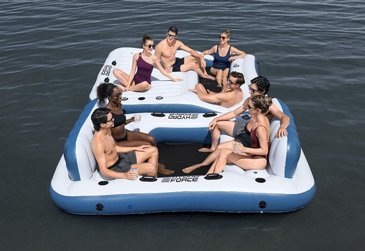 אי מתנפח צף גדול ב-2 חלקים (ניתן לחיבור כאי אחד) BESTWAY כולל 8 מושבים (4 בכל חלק), דגם 43964 סדרת Hydro Force אי מתנפח צף גדול ב-2 חלקים (ניתן לחיבור כאי אחד) BESTWAY כולל 8 מושבים (4 בכל חלק), דגם 43964 סדרת Hydro Force