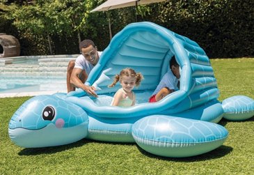 בריכה מתנפחת INTEX בעיצוב צב, הכוללת גגון מובנה חלקי+חלון רשת אחורי+תחתית רכה, מקט 48677 בריכה מתנפחת INTEX בעיצוב צב, הכוללת גגון מובנה חלקי+חלון רשת אחורי+תחתית רכה, מקט 48677