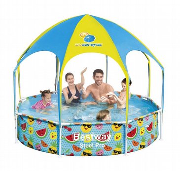 ערכת הכל כלול פרימיום בריכת BESTWAY עמודים עגולה + גגון קוטר 244 עומק 51 דגם 56432OP ערכת הכל כלול פרימיום בריכת BESTWAY עמודים עגולה + גגון קוטר 244 עומק 51 דגם 56432OP