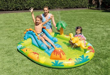 בריכת פעילות INTEX בעיצוב דינוזאור מתוק, הכוללת מגלשה, מתז מים ודינוזאור מתנפח, דגם 57166 בריכת פעילות INTEX בעיצוב דינוזאור מתוק, הכוללת מגלשה, מתז מים ודינוזאור מתנפח, דגם 57166