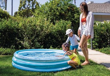 בריכת INTEX עגולה מתנפחת, הכוללת הדפס פסיפס כחול בתחתית, דגם 58467 בריכת INTEX עגולה מתנפחת, הכוללת הדפס פסיפס כחול בתחתית, דגם 58467