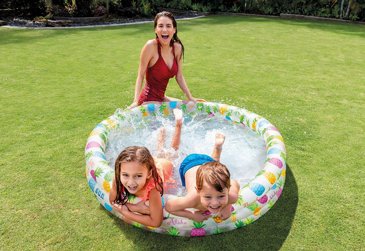 בריכת INTEX עגולה מתנפחת, בעיצוב אננס, דגם 59431 בריכת INTEX עגולה מתנפחת, בעיצוב אננס, דגם 59431