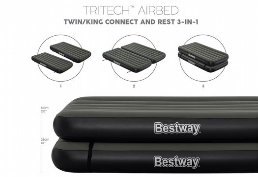 ���� ������/���� ����� ����-���� ����� BESTWAY �� 3 �������� ����, ���� INDOOR airbeds ��� Twin/King ��� 67922   