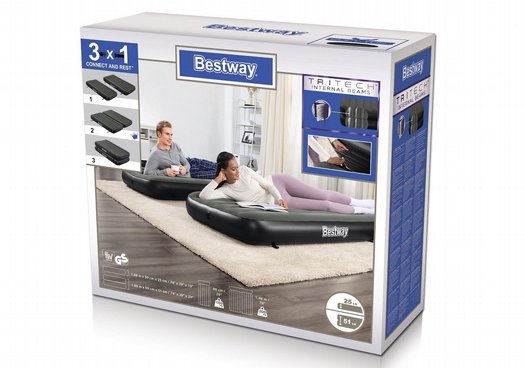 ���� ������/���� ����� ����-���� ����� BESTWAY �� 3 �������� ����, ���� INDOOR airbeds ��� Twin/King ��� 67922   