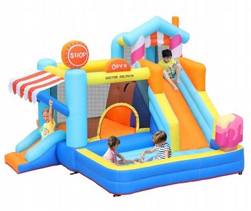 מתקן מתנפח הכולל מתקן קפיצות+מגלשה גבוהה+מגלשה נמוכה עם צילון+קיר טיפוס+שק איגרוף, דגם 72010 DOCTOR DOLPHIN דוקטור דולפין מתקן מתנפח הכולל מתקן קפיצות+מגלשה גבוהה+מגלשה נמוכה עם צילון+קיר טיפוס+שק איגרוף, דגם 72010 DOCTOR DOLPHIN דוקטור דולפין