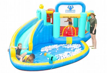 מתקן מים מתנפח הכולל מתקן קפיצות+מגלשה+קיר טיפוס+תותח מים, דגם 73014 DOCTOR DOLPHIN מתקן מים מתנפח הכולל מתקן קפיצות+מגלשה+קיר טיפוס+תותח מים, דגם 73014 DOCTOR DOLPHIN