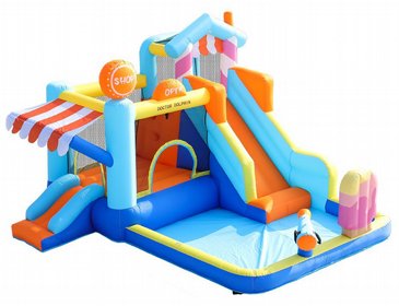 מתנפח מים הכולל מתקן קפיצות+מגלשה גבוהה+מגלשה נמוכה+קיר טיפוס+תותח מים+בריכת שיכשוך, דגם 73072T דוקטור דולפין DOCTOR DOLPHIN מתנפח מים הכולל מתקן קפיצות+מגלשה גבוהה+מגלשה נמוכה+קיר טיפוס+תותח מים+בריכת שיכשוך, דגם 73072T דוקטור דולפין DOCTOR DOLPHIN