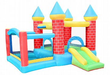 מתקן מתנפח קפיצה+גלישה, בעיצוב טירה הכולל בריכת כדורים וחישוק כדורסל, דגם 92043 Jumper ג'אמפר מתקן מתנפח קפיצה+גלישה, בעיצוב טירה הכולל בריכת כדורים וחישוק כדורסל, דגם 92043 Jumper ג'אמפר